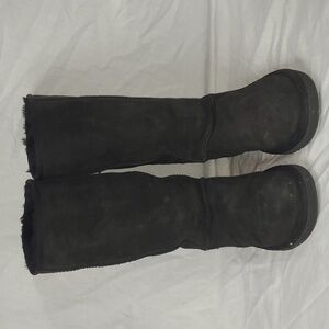 UGG Australia Black With Black Wool Tall Boots Size Womans 7 Womens